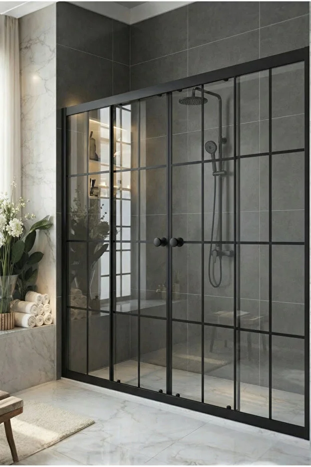 Duşakabin Ön Cephe Siyah Çizgi